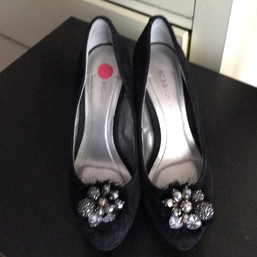 BCBG black platform heels